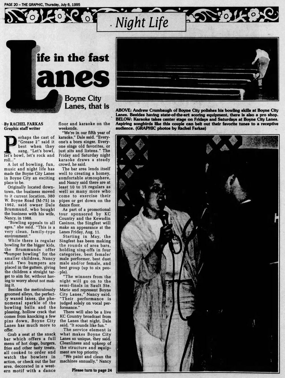 BC Lanes & The Venue Sports Bar and Grill (Boyne City Lanes) - July 1995 Feature Story (newer photo)